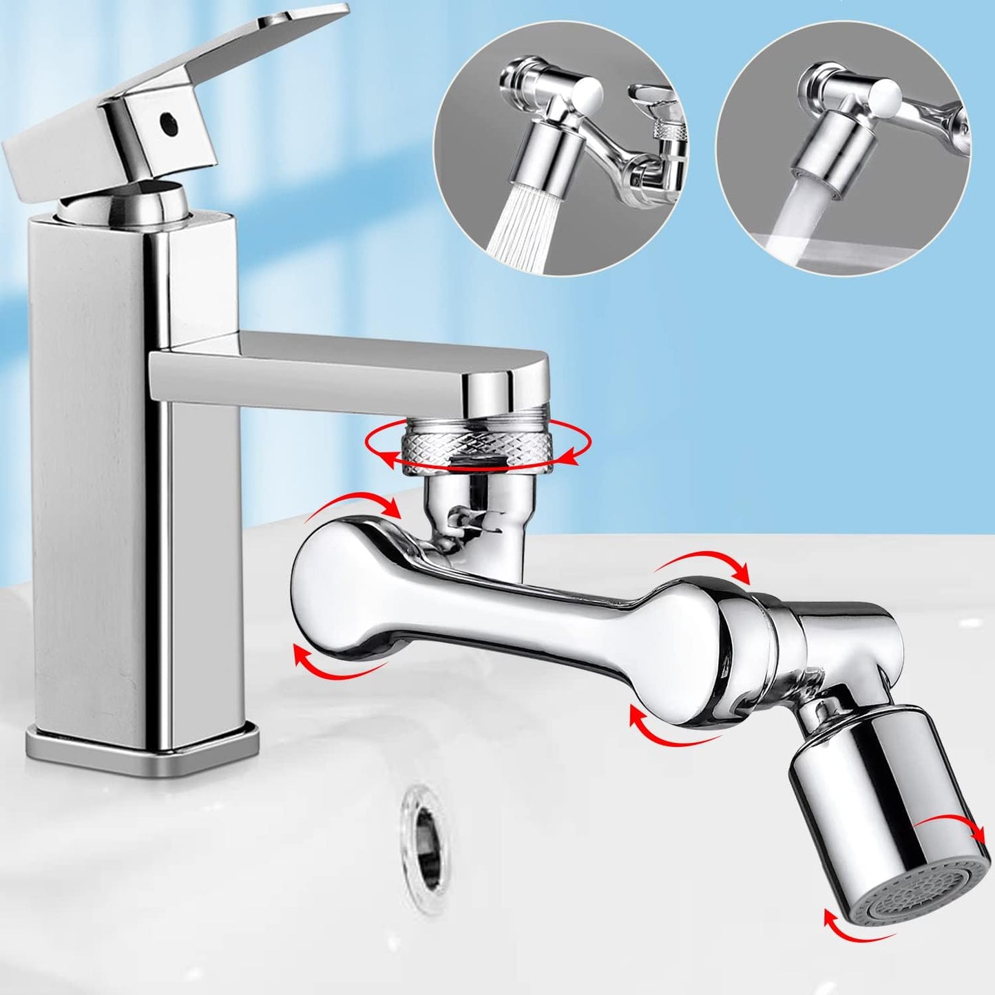 Rotating extension for faucet